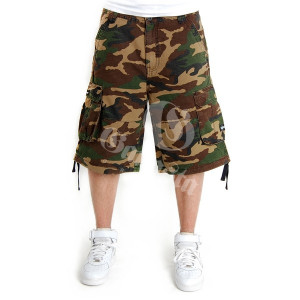 2-PAC ENEMY CARGO SHORTS WOOD CAMO