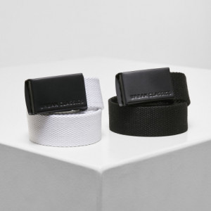 Canvas Belt Kids 2-Pack black+white one size