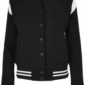 Ladies Organic Inset College Sweat Jacket black/white 3XL