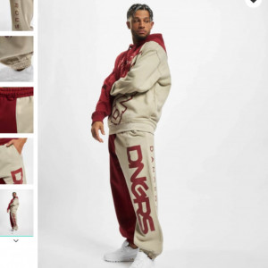 Dangerous DNGRS Men Sweat Pant Double Oversized in red