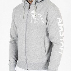 Amstaff Logo Ziphoodie - grey