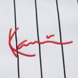 KARL KANI SMALL SIGNATURE PINSTRIPE TEE