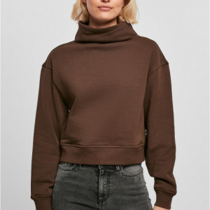 Ladies Organic Short High Neck Crew brown 3XL