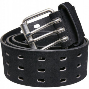 Velour Leather Tripple Thorn Buckle Belt black L/XL