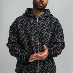 Dada Supreme All Over Zip Hoodie Black
