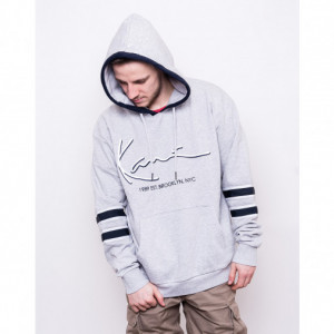 Karl Kani Sweatshirt Signature Block Hoodie grey/navy/white