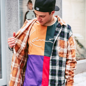 Karl Kani T-shirt Signature Block Tee sand/green/purple