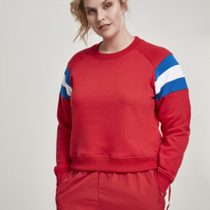 Ladies Sleeve Stripe Crew firered/brightblue/white 3XL