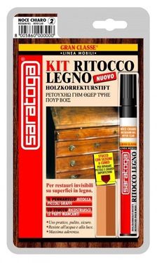 Kit reparare lemn "GRAN CLASSE" culoare NUC INCHIS - blister chit + marker