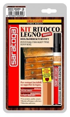 Kit reparare lemn "GRAN CLASSE" culoare MAHON - blister chit + marker