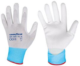 Mănuși de protectie din nylon si poliuretan - albe - marimea 10