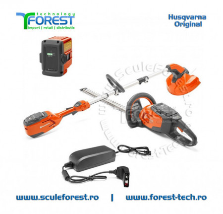 Pachet Husqvarna cu acumulator - coasa 115i L si motounealta gard viu 115i HD45