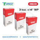 Pachet 3 buc. - Lant drujba 14"(35cm) Oregon, 26 dinti, pas 3/8, canal 1.3mm 91P