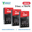 Pachet 3 buc. - Lant drujba 18"(45cm) Oregon, 34 dinti, pas 3/8, canal 1.5mm 73LPX