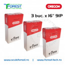 Pachet 3 lanturi drujba Oregon 16"(40cm), 28 dinti, pas 3/8, canal 1.3mm 91P