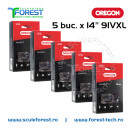 Pachet 5 lanturi drujba Oregon 14"(35cm), 26 dinti, pas 3/8, canal 1.3mm 91VXL