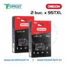 Pachet 2 buc. - Lant drujba 15"(38cm) Oregon, 32 dinti, pas 325, canal 1.3mm 95TXL