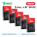 Pachet 5 buc. - Lant drujba 16"(40cm) Oregon, 28 dinti, pas 3/8, canal 1.3mm 91VXL