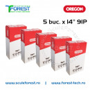 Pachet 5 buc. - Lant drujba 14"(35cm) Oregon, 26 dinti, pas 3/8, canal 1.3 91P