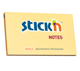 Notes adeziv 76x127 mm, galben pastel