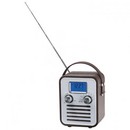 Radio retro cu ceas, termometru si alarma personalizabil