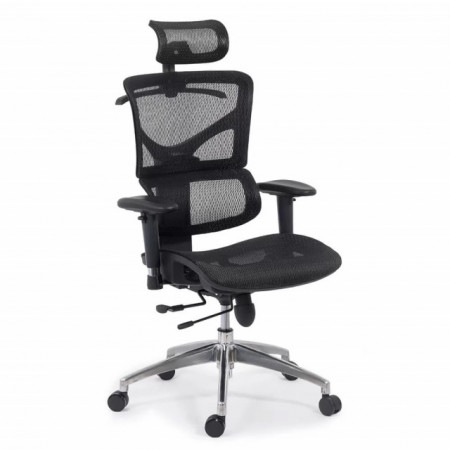 Scaun ergonomic multifunctional cu brate reglabile si sezut culisabil SYYT 9500 negru
