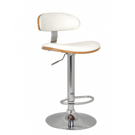Scaun bar Ares, alb, 49x42x84-105 cm