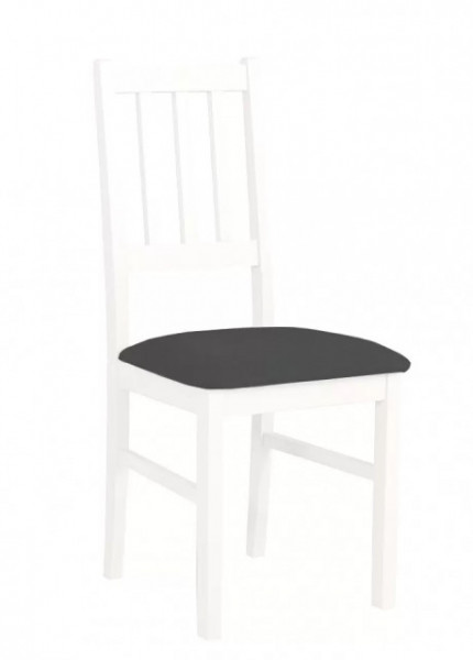 Scaun living/bucatarie Bosini 4, alb/gri catifea, 40x43x94 cm