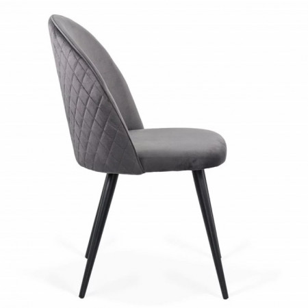Scaun Living din catifea cu picioare negre BUC207 gri