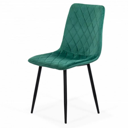 Scaun Living din catifea cu picioare negre BUC209 verde