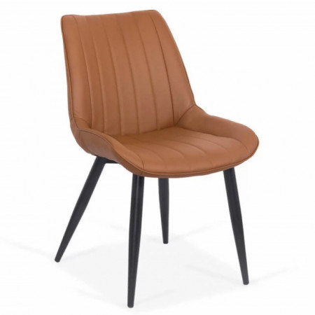 Scaun dining piele ecologica BUC 203 Gri/Maro