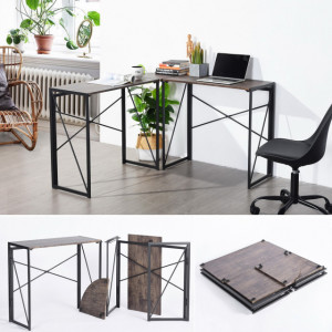 Birou colt Albertin negru si wenge, 38x119.5x75 cm