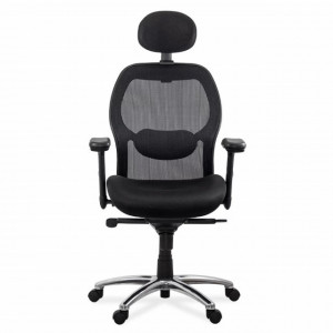 Scaun de birou ergonomic rezistent 150 kg cu suport lombar si cotiere reglabile model SYYT9513 negru