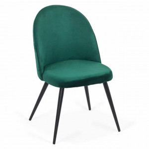 Scaun Living din catifea cu picioare negre BUC207 verde
