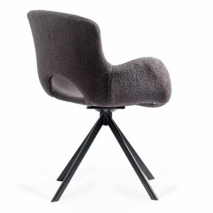 Scaun Living rotativ cu sezut textil si cadru metalic, Buc0221 Gri