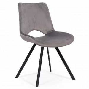 Scaun living tapitat catifea, Buc250 gri