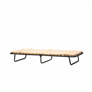 Pat pliant Star, negru, 190x80x25 cm