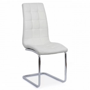 Scaun bucatarie tapitat cromat BUC 231S alb