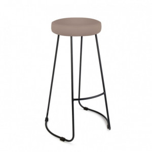 Scaun bar Marta, fix, metal negru + imitatie piele diverse culori, 77 cm
