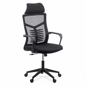 Scaun birou din mesh respirabil si tetiera, OFF 717 negru