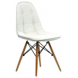 Scaun de bucatarie sezut scoica, picioare fag, piele eco, Verde Buc232