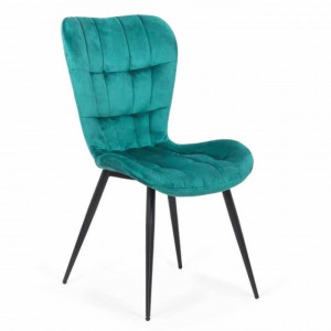 Scaun living din catifea cu cadru negru Model 247 VERDE