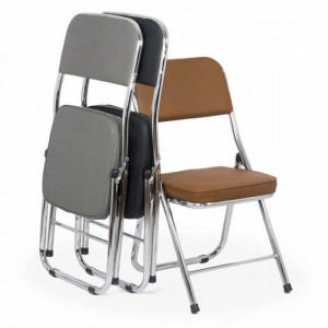 scaun pliabil cromat piele ecologica