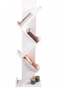 biblioteca rafturi albe tip copac 6070