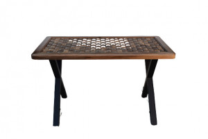 Masa Living Lemn si Sticla, 130x74 cm, Model 276M
