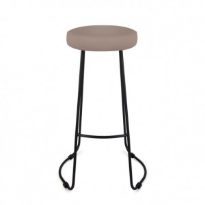 Scaun bar Marta, fix, metal negru + imitatie piele diverse culori, 77 cm