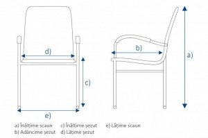 Scaun ELEV, cadru negru, lemn stratificat