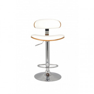Scaun bar Ares, alb, 49x42x84-105 cm