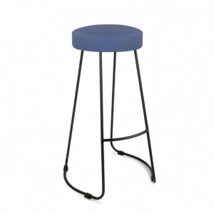 Scaun bar Marta, fix, metal negru + imitatie piele diverse culori, 77 cm