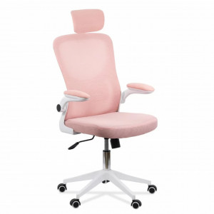 Scaun birou ergonomic cu spatar inalt si cotiere rabatabile OFF 336 ROZ